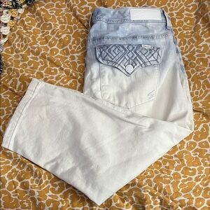 Seven7 Ombre Blue and White Boot Cut Jeans